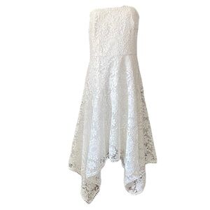 ML Monique Lhuillier Floral Lace Calf Length Dress SZ 16